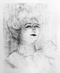 Portret van Marie-Louise Marsy op het podium, 1898